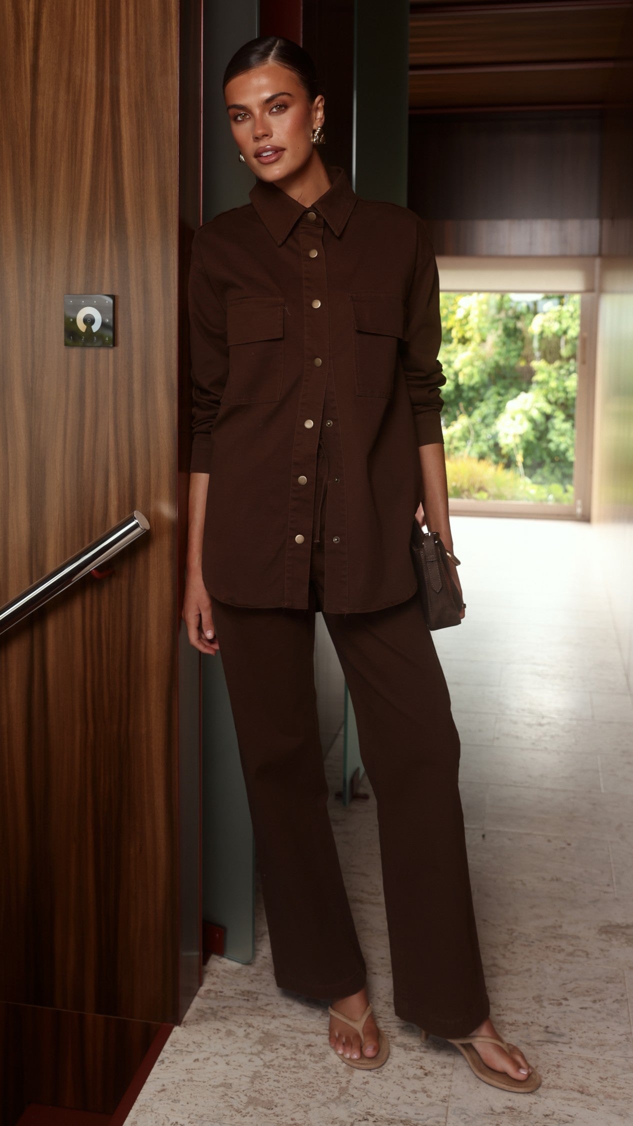 Zenia Denim Pants - Chocolate