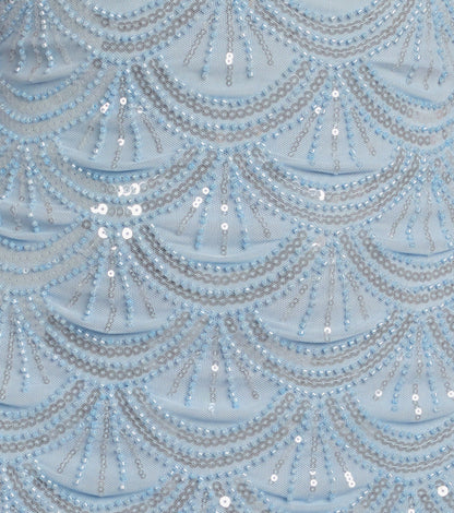 Lilah Beaded Scallop Mini Dress
