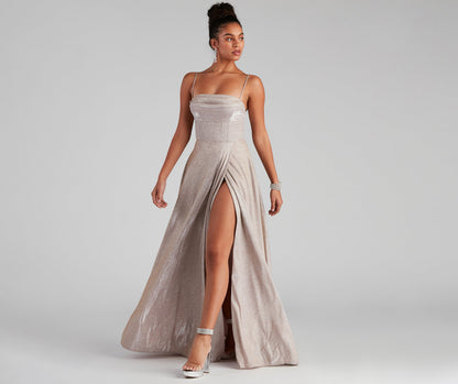 Denice Corset A-Line Wrap Formal Dress