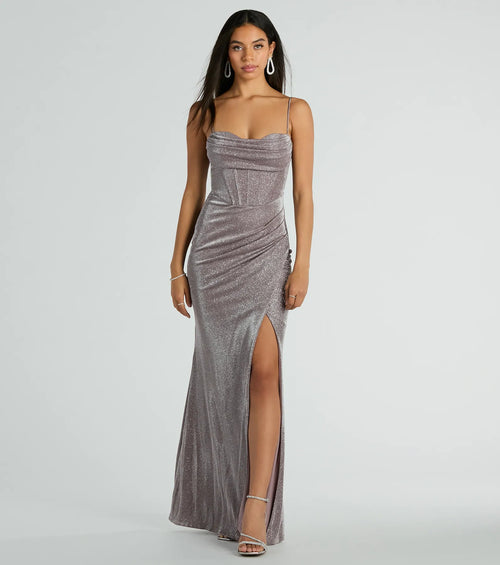 Athena Corset Mermaid Glitter Formal Dress
