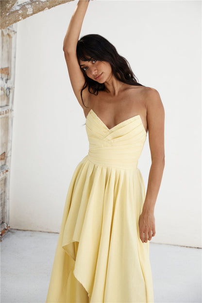 Enchantress Strapless Maxi Dress Yellow