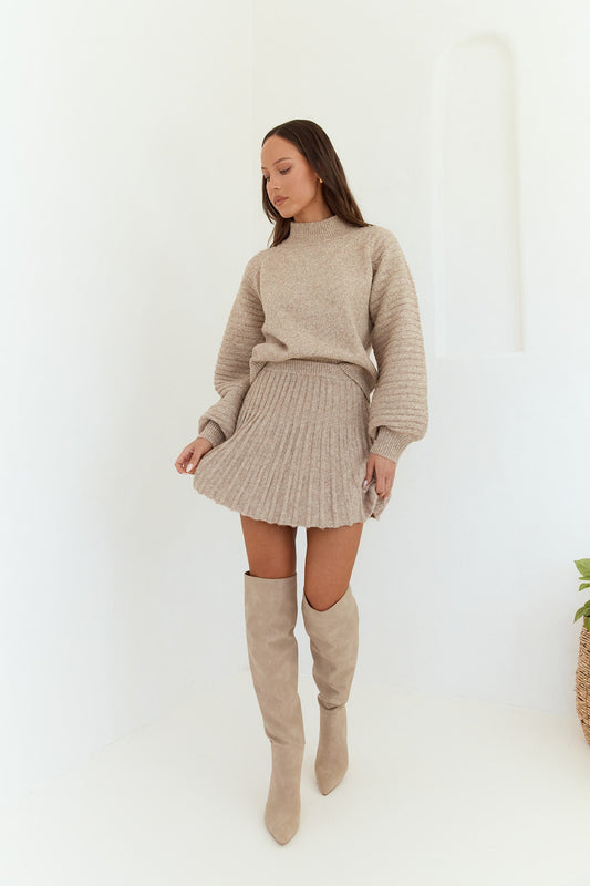 Seasonal Style Knit Sweater Camel