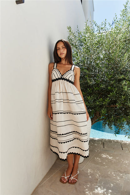 Summer Soirée Midi Dress Natural