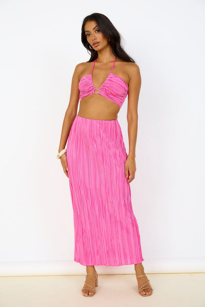 Surrender Yourself Maxi Skirt Pink