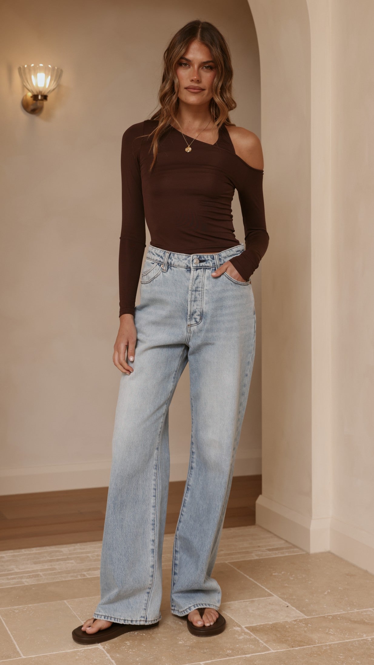 Romy Long Sleeve Top - Chocolate
