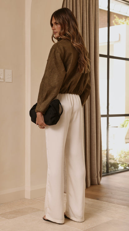 Josh Funnel Neck Jacket - Khaki