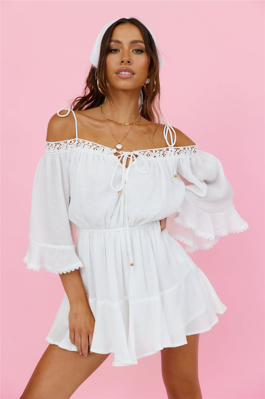 Floating Above Romper White