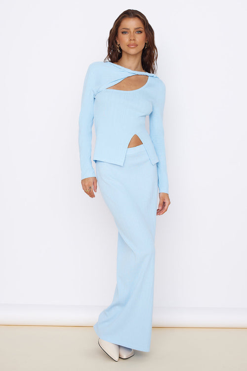 Garden of Eden Maxi Skirt Blue