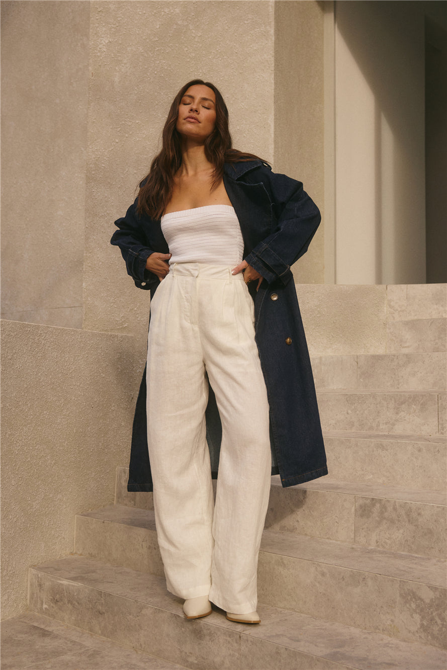 Taylah Trench Coat Denim