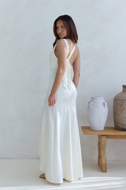 Oath To You Satin Maxi Dress Champagne