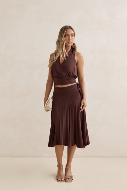Dreamy Shores Halter Top Brown