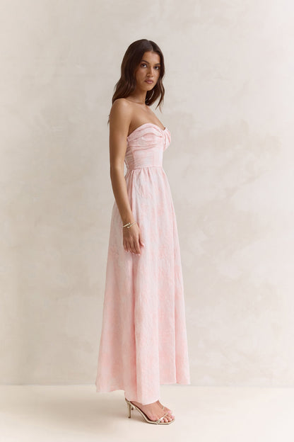 Wishes Deep Within Strapless Maxi Dress Pink