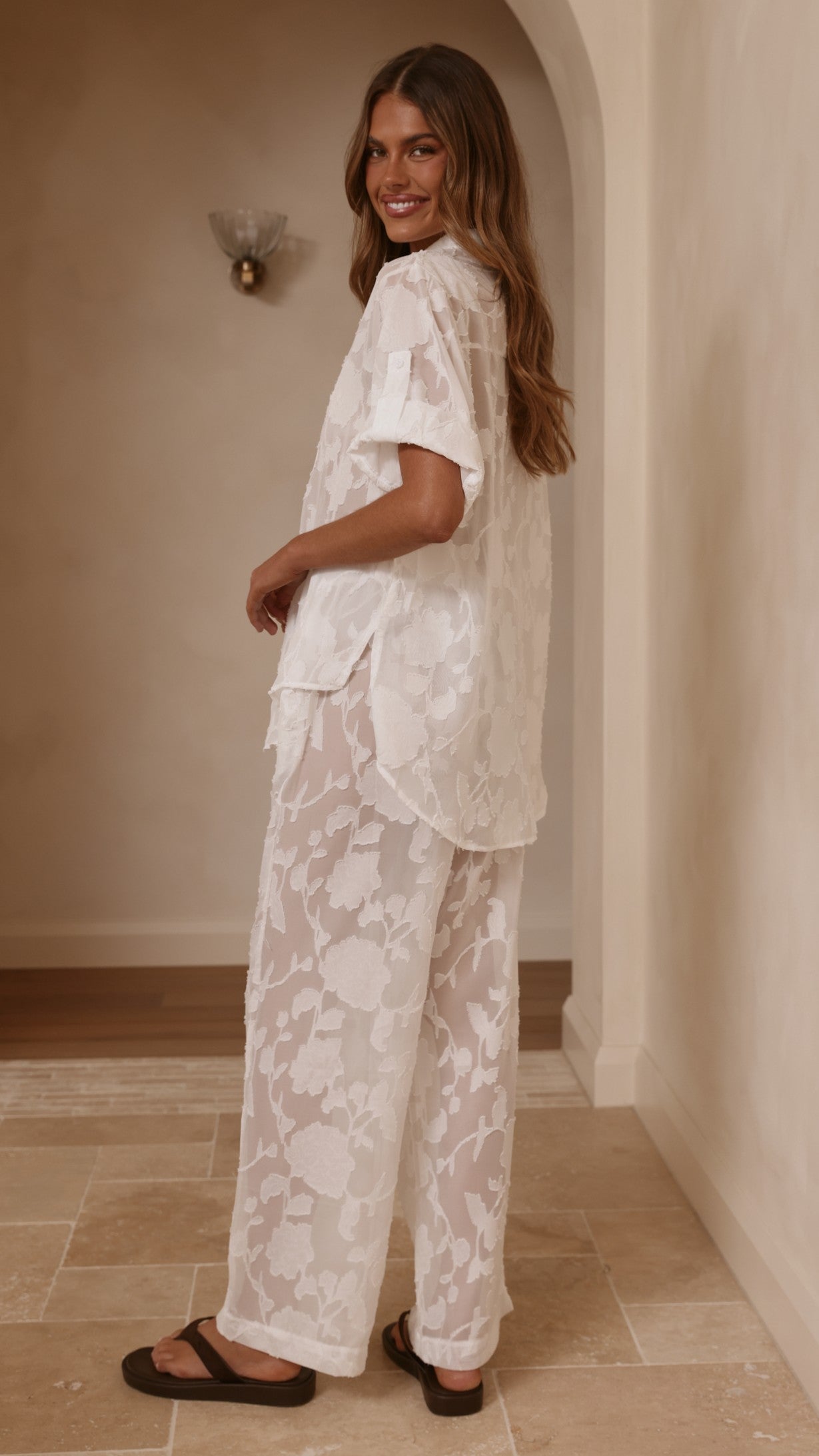 Mollie Lace Pants - White