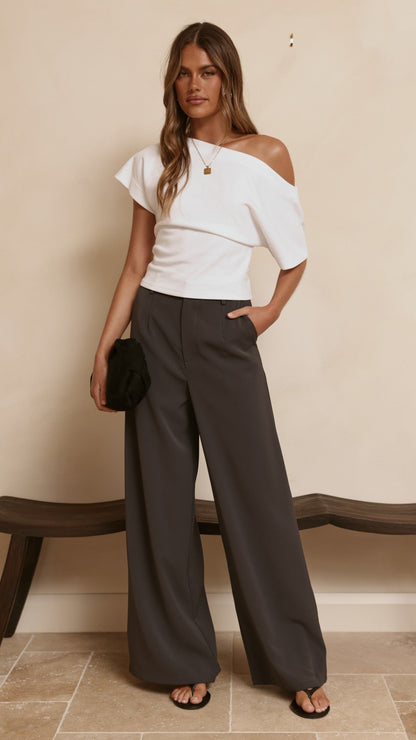 Maeva Tailored Pants - Charcoal