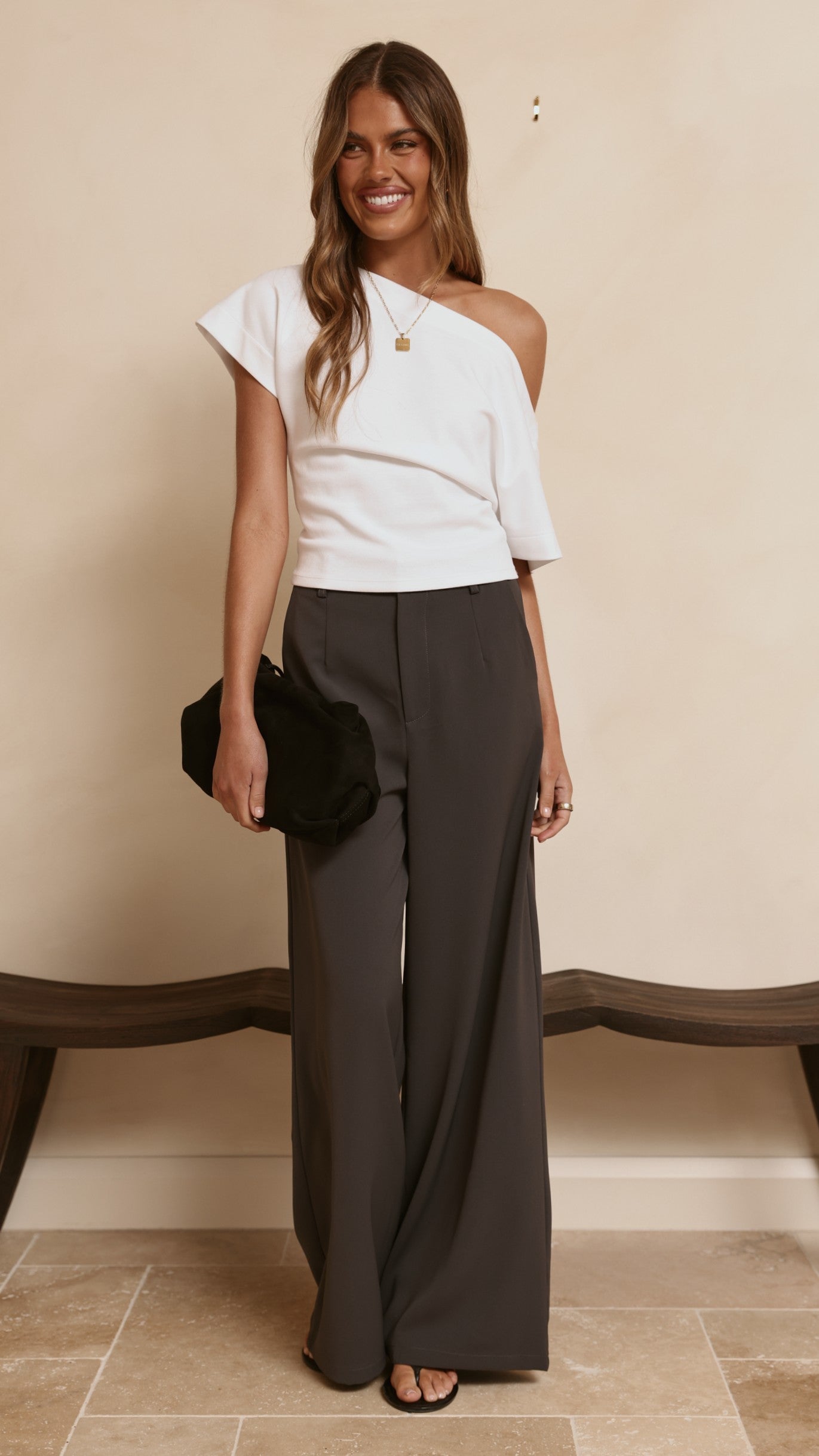 Maeva Tailored Pants - Charcoal