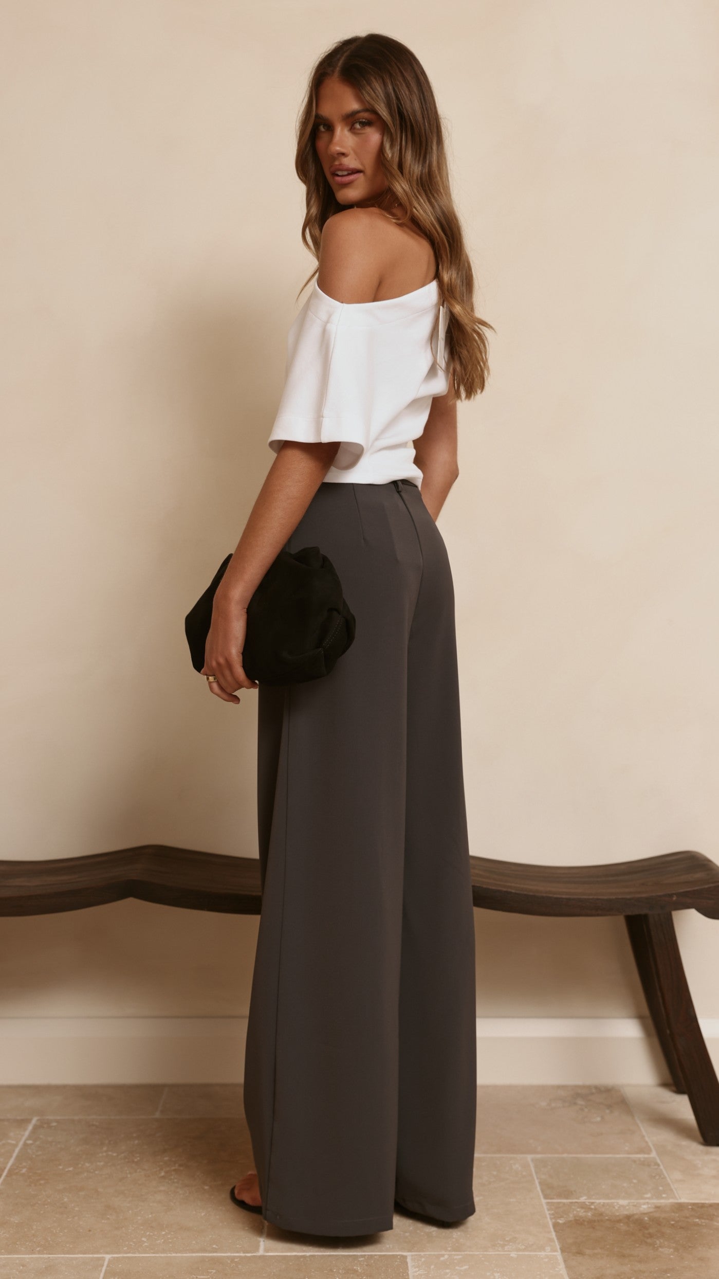 Maeva Tailored Pants - Charcoal