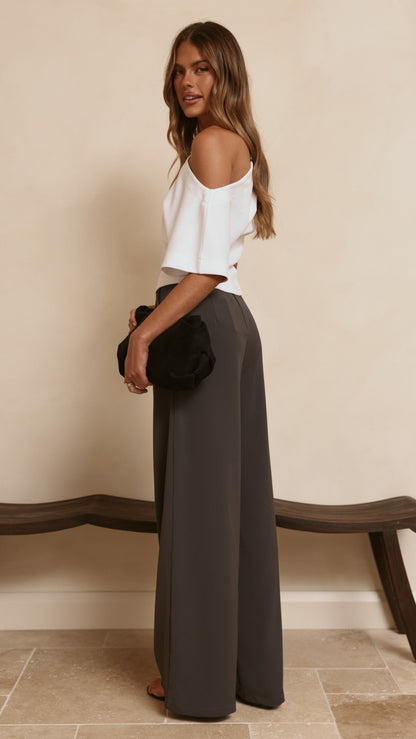 Maeva Tailored Pants - Charcoal