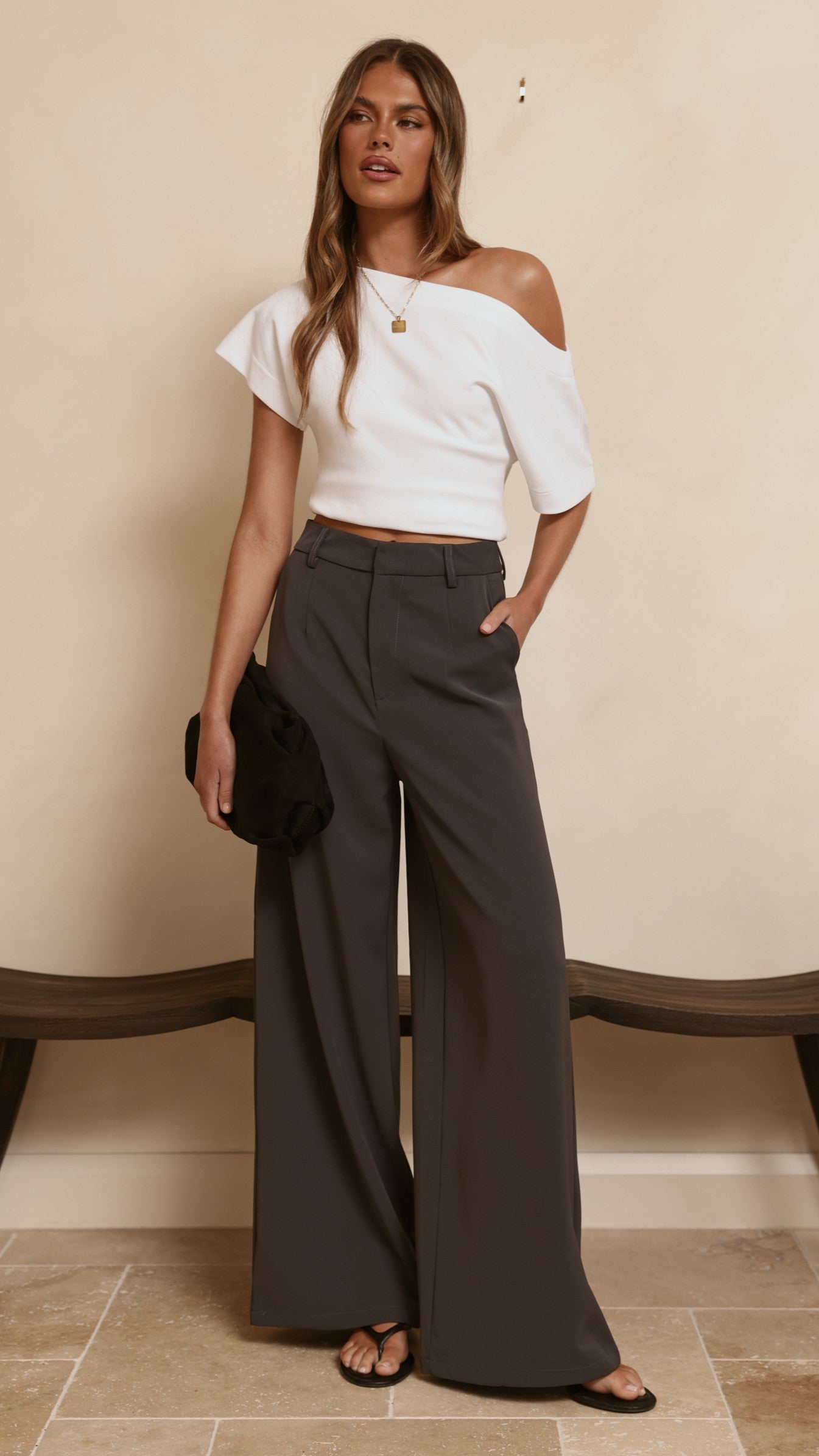 Maeva Tailored Pants - Charcoal