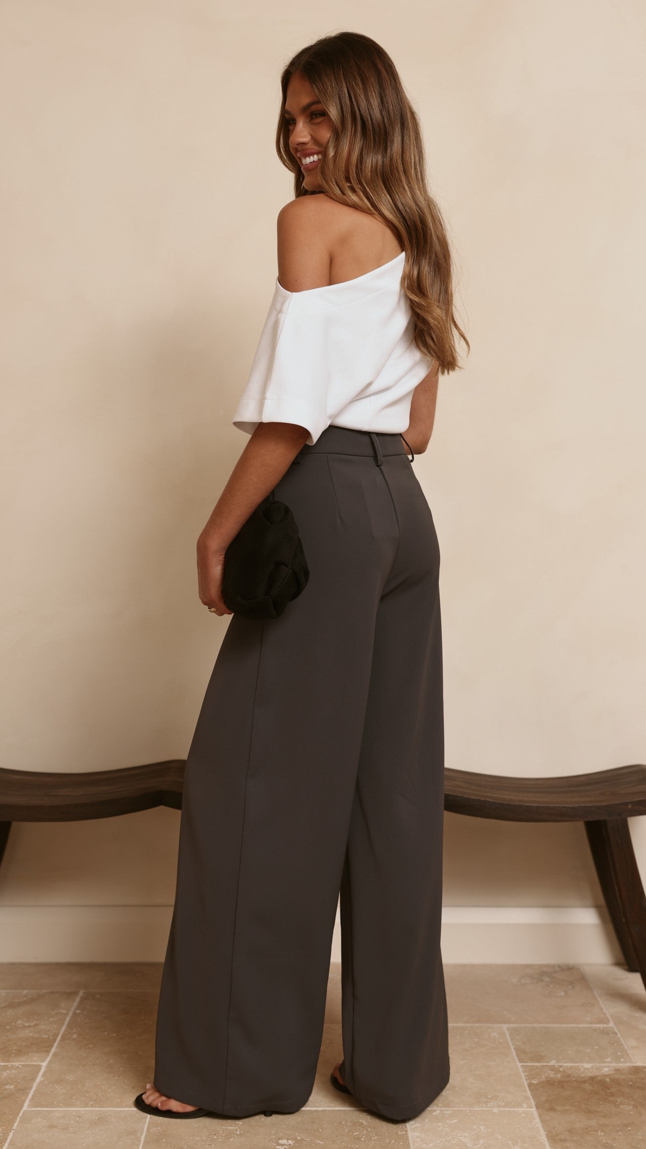 Maeva Tailored Pants - Charcoal