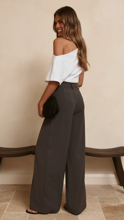 Maeva Tailored Pants - Charcoal