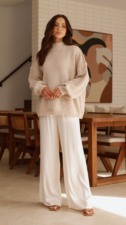 Savanna Knit Sweater - Beige
