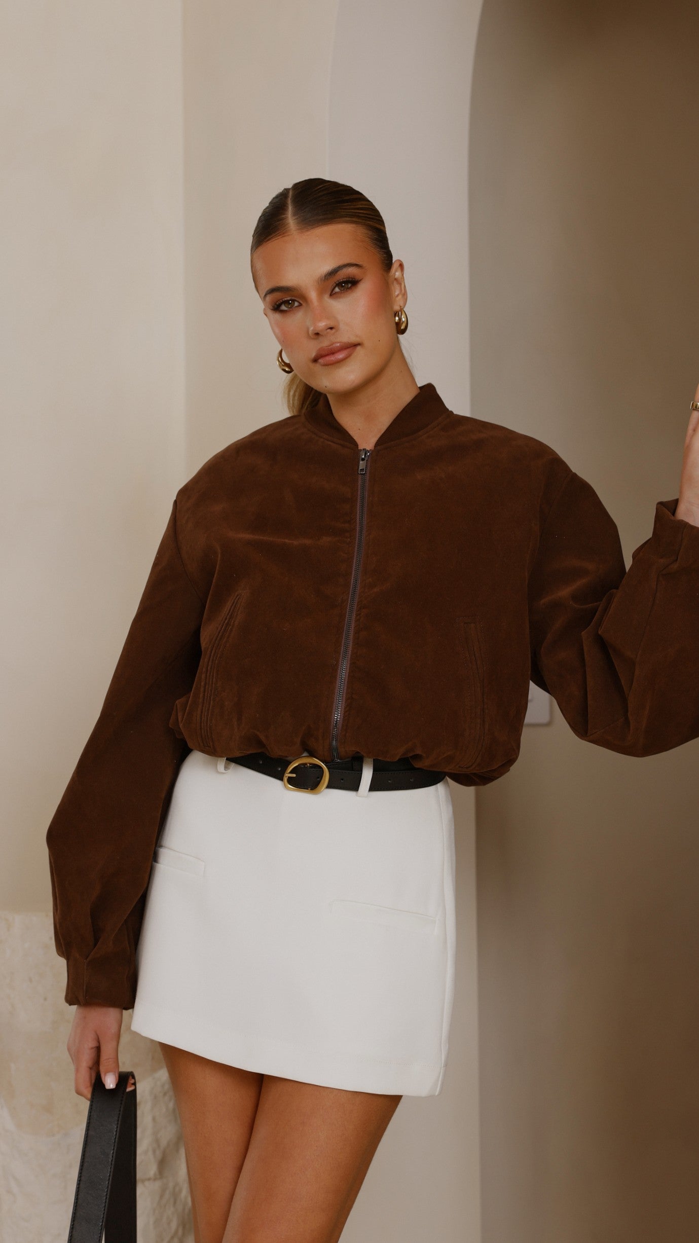 Sloane Bomber Jacket - Dark Chocolate