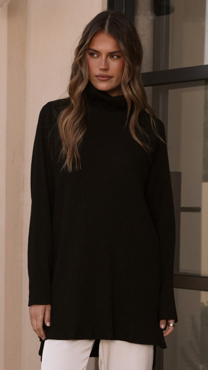 Ravio Oversized Rib Knit - Black