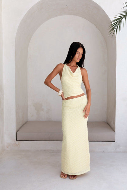 Words Of Wisdom Maxi Skirt Yellow