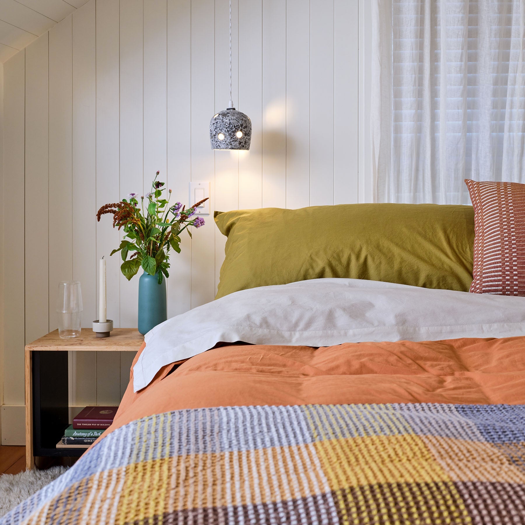 Percale Cotton Pillowcase in Citrine Green (Set of 2)