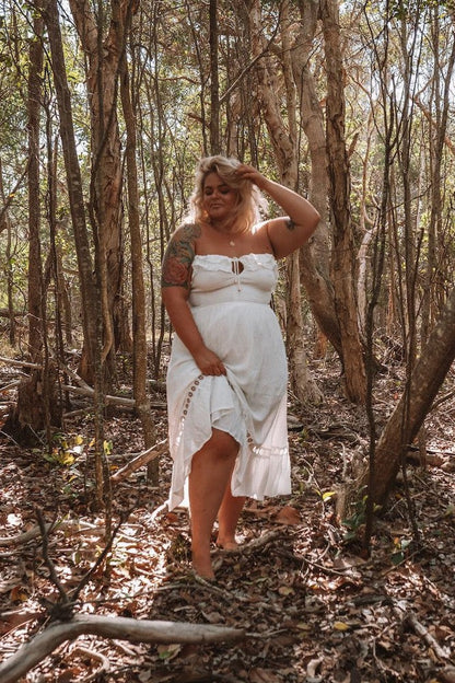 Santa Elena Midi Dress White